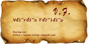 Vörös Fülöp névjegykártya